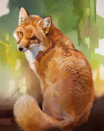 red fox painting