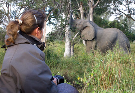 Joni with elephant