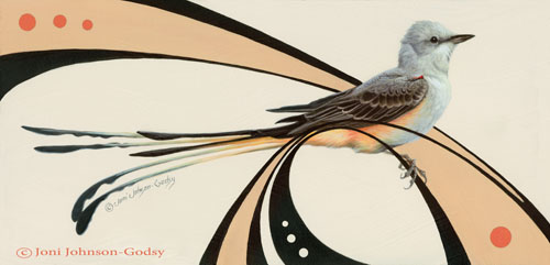 Contemporary Wildlife Art Original Painting - Scissortail Flycatcher