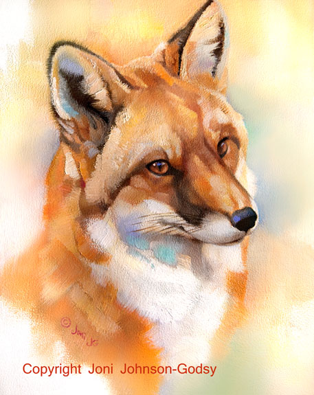 Wildlife Art Original Oil Painting - Red Fox