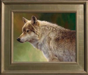 Grey wolf wildlife art print